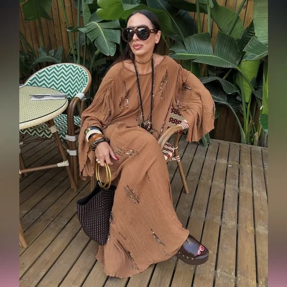 ZARA ZW COLLECTION BEADED DRESS - Picture 8 of 16